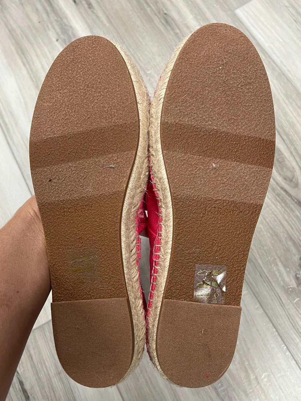 J. Crew Red Canvas Espadrille Mary Jane with Jute Trim